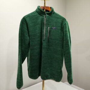BILLS KHAKIS GREEN FLEECE SWEATER WITH TRIM AND POCKET MEN SIZE XL